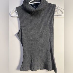 French Connection grey textured turtleneck tank